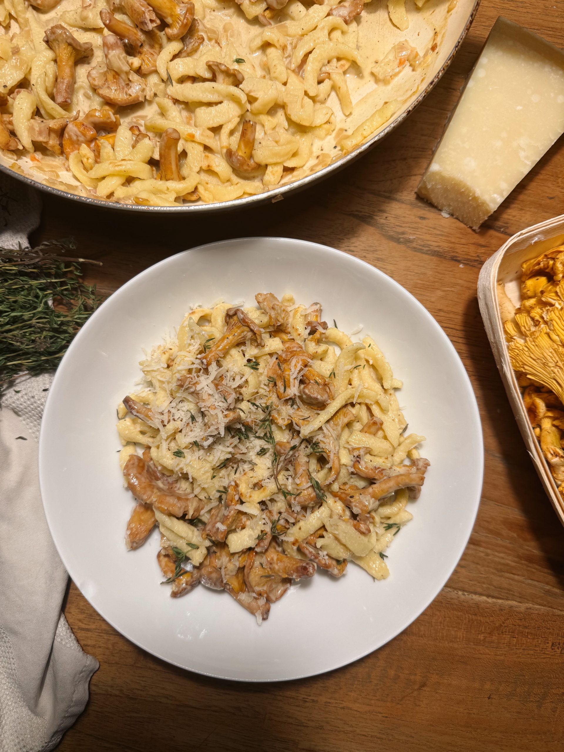 Spätzle mit Pfifferling-Rahmsoße