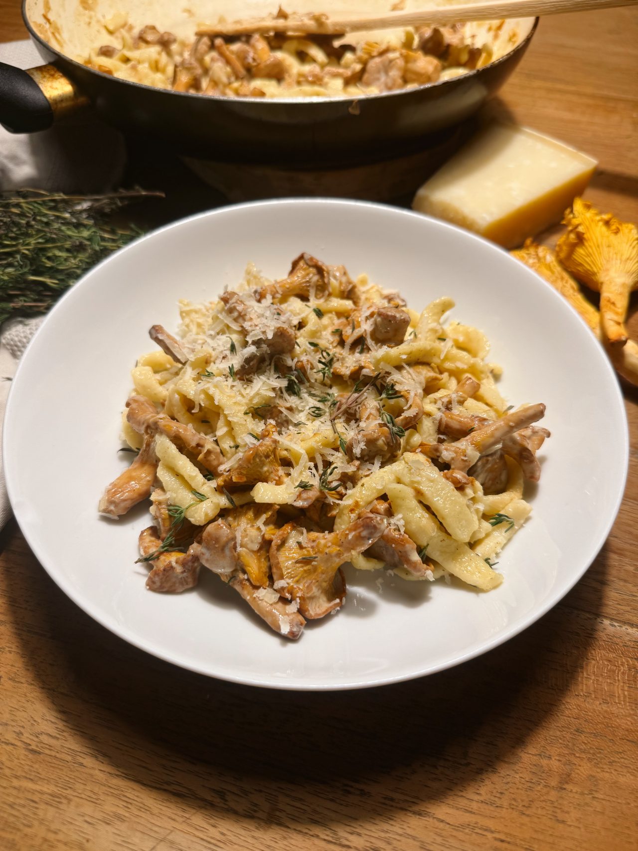 Spätzle mit Pfifferling-Rahmsoße