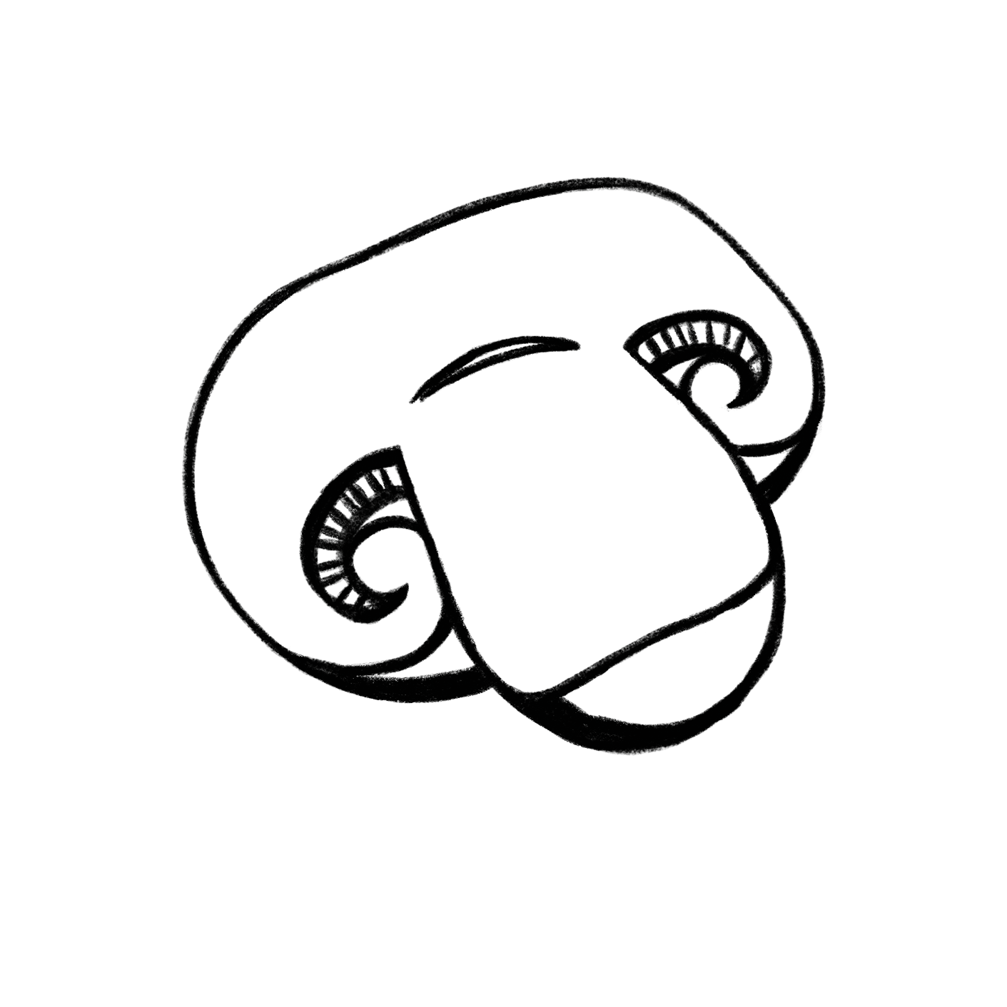 Illustration Outline Champignon von der Pilzzucht Mjko